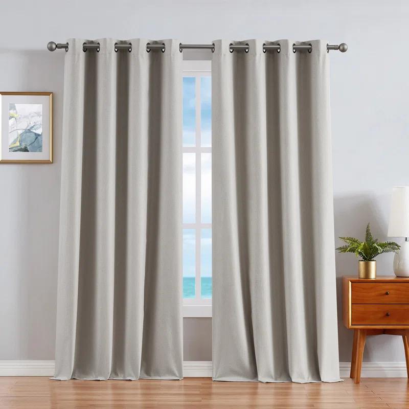 Nautica Nautica Synthetic Solid Color Blackout Thermal Rod Pocket Curtain Panels (Set of 2)