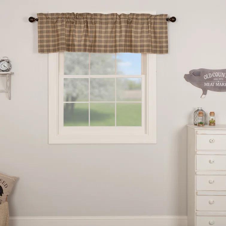 VHC Brands Sawyer Mill Plaid Cotton Tailored Window Valance
