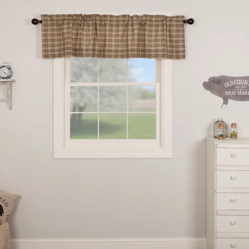 VHC Brands Sawyer Mill Plaid Cotton Tailored Window Valance