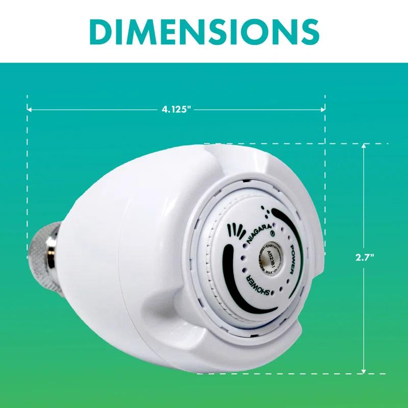 Niagara Conservation Niagara Conservation N2917 Earth Spa 3-Spray with 1.75 GPM 2.7-in. Wall Mount Adjustable Fixed Shower Head in White, 1-Pack | Bathroom Shower Head Sprayer with Pressure Compensation Technology N2917