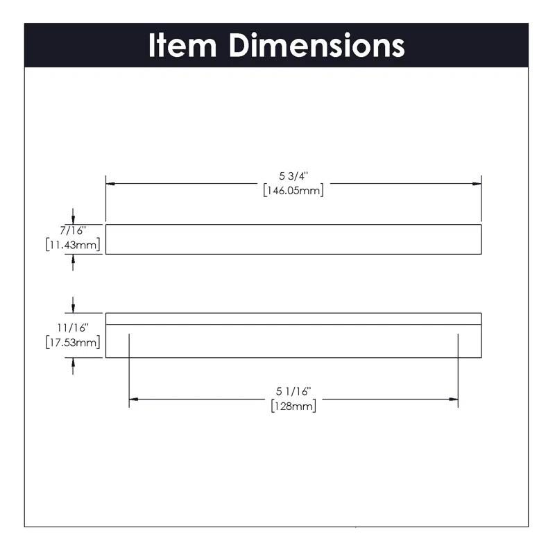 Streamline Kitchen Cabinet Handles, Solid Core Drawer Pulls for Cabinet Doors, 5-1/16" (128mm)