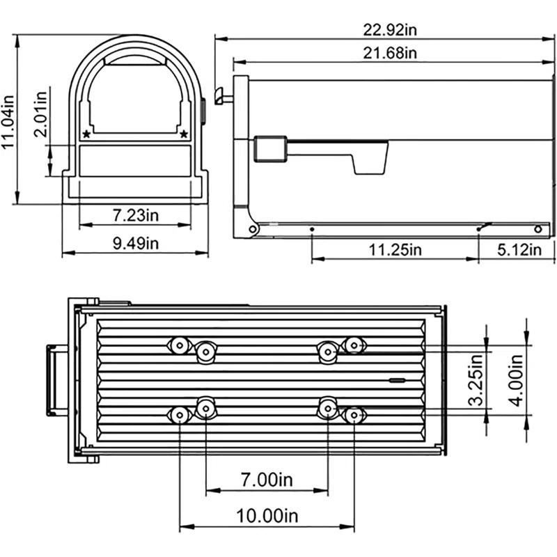 Arlington Post Mounted Mailbox
