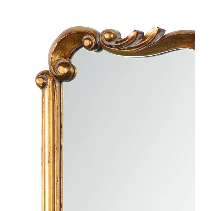 Toulouse Rectangular Traditional Wall Mirror in Antiqued Gold