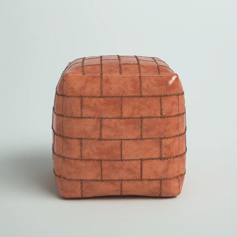 Steelside™ Brock Leather Pouf