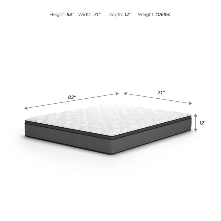 Signature Design by Ashley Serena 12'' Plush Hybrid Mattress