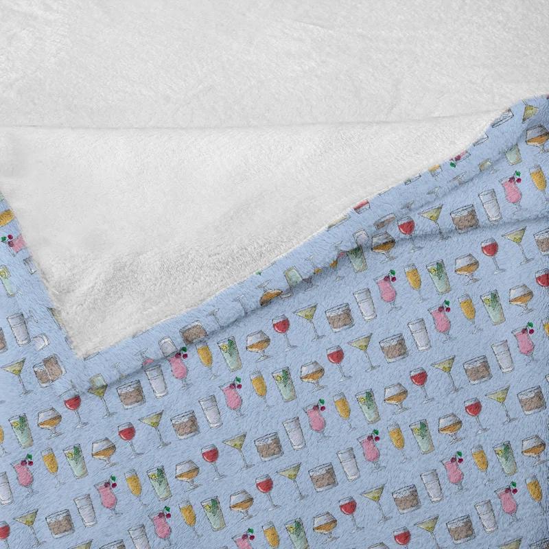 Ambesonne Ambesonne Cocktail Fleece Throw Blanket Alcoholic Beverages Modern Multicolor