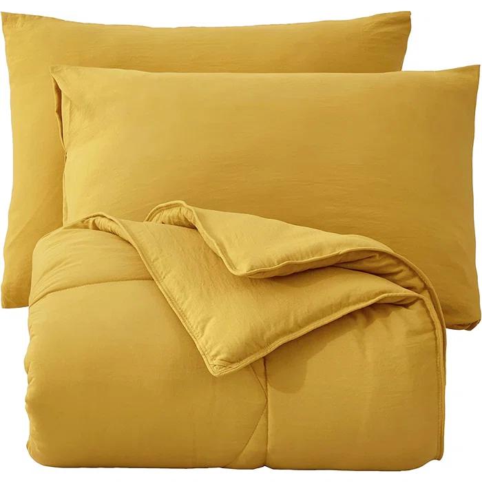 Chezmoi Collection Washed Microfiber Bedding Honeycomb Comforter Set