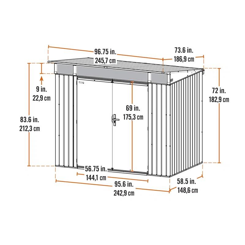 Arrow Sojag 5 ft. W x 8 ft. D Metal Vertical Storage Shed
