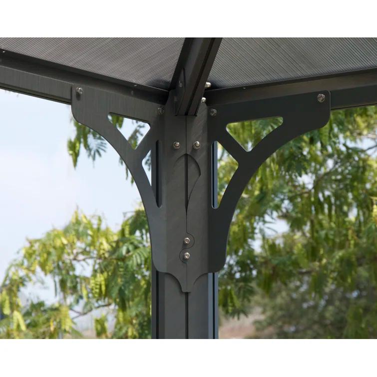 Canopia Palram - Canopia Palermo 10' X 10' Aluminum Hardtop Gazebo With Polycarbonate Roof Panels Durable Outdoor Patio Shelter Gray/Bronze