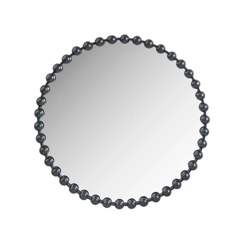 Marlowe Beaded Round Metal Wall Mirror