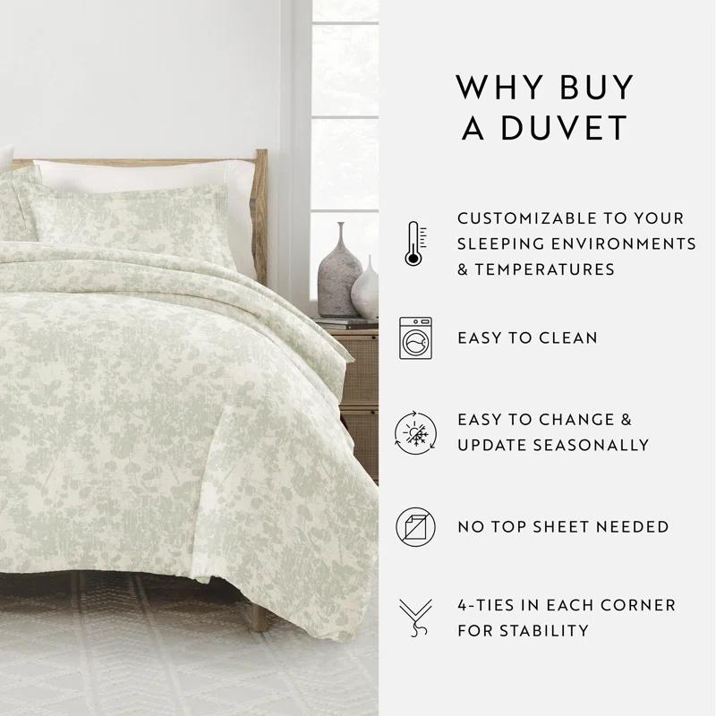 Becky Cameron Patterned Ultra Soft 3 Piece Duvet Cover Set - Serenity