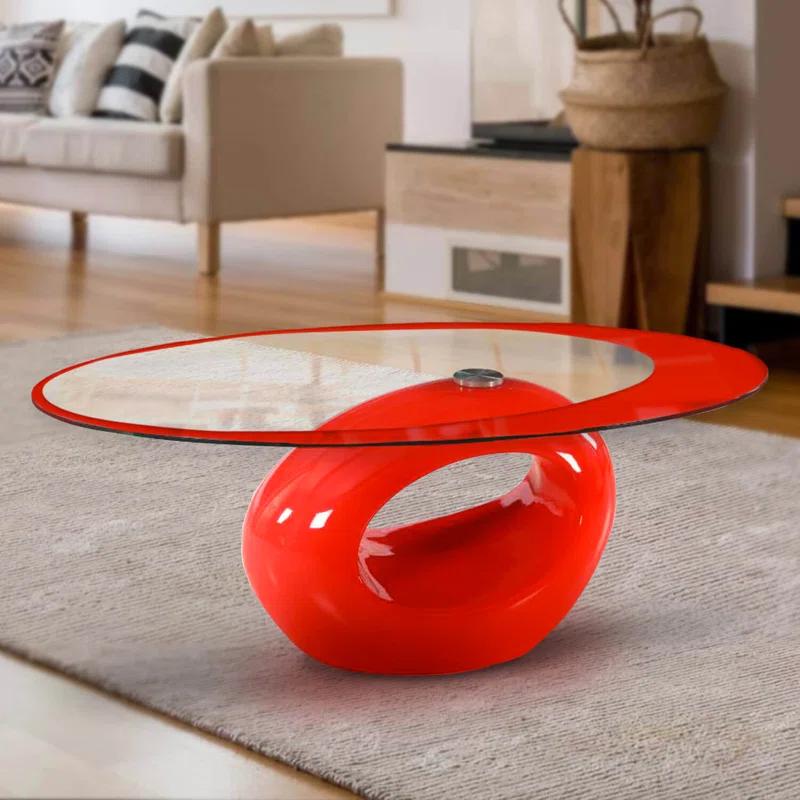 Orren Ellis Glass Top Coffee Table