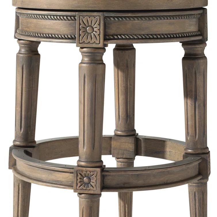 Maven Lane Maven Lane Pullman Backless Bar Stool with Vegan Leather Upholstery