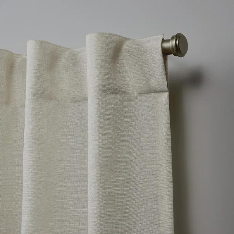 Nicole Miller Nicole Miller Faux Linen Slub Textured Hidden Tab/Rod Pocket Top Light Filtering Curtain Panel Pair (Set of 2)