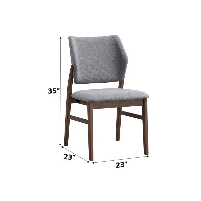 ACME Furniture Sarha Armless Side Chair In Light Gray And Walnut (Set Of 2)