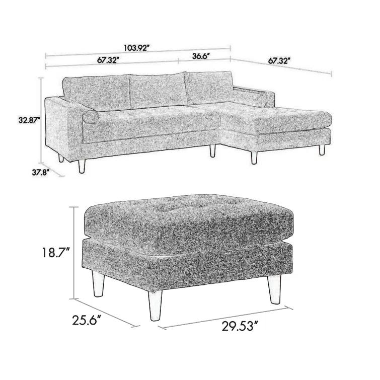 Benjara 5 - Piece Upholstered Sectional