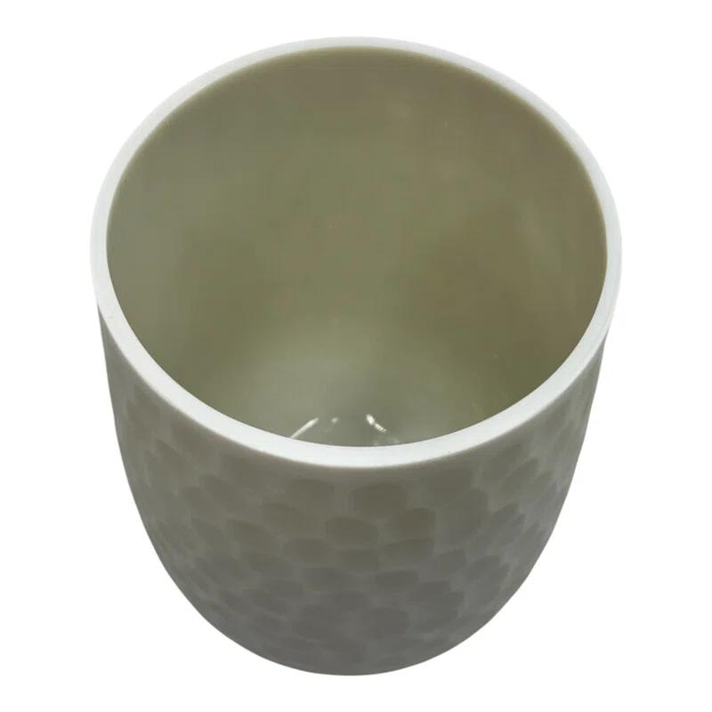 Bergamo Art 10" High Decorative Handmade Patterned White Glass Vase