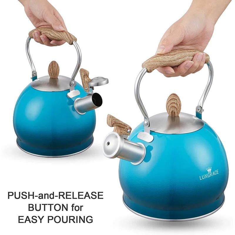 Creative Home 2.6 Quarts Stainless Steel Whistling Stovetop Tea Kettle