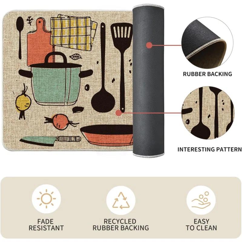 Rosalind Wheeler The Kitchen is The Heart of The Home Kitchen Mats Set of 2