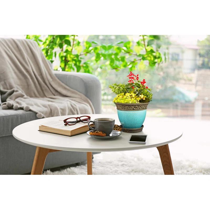 Southern Patio® Cadiz Ceramic Pot Planter with Saucer (Set of 2)