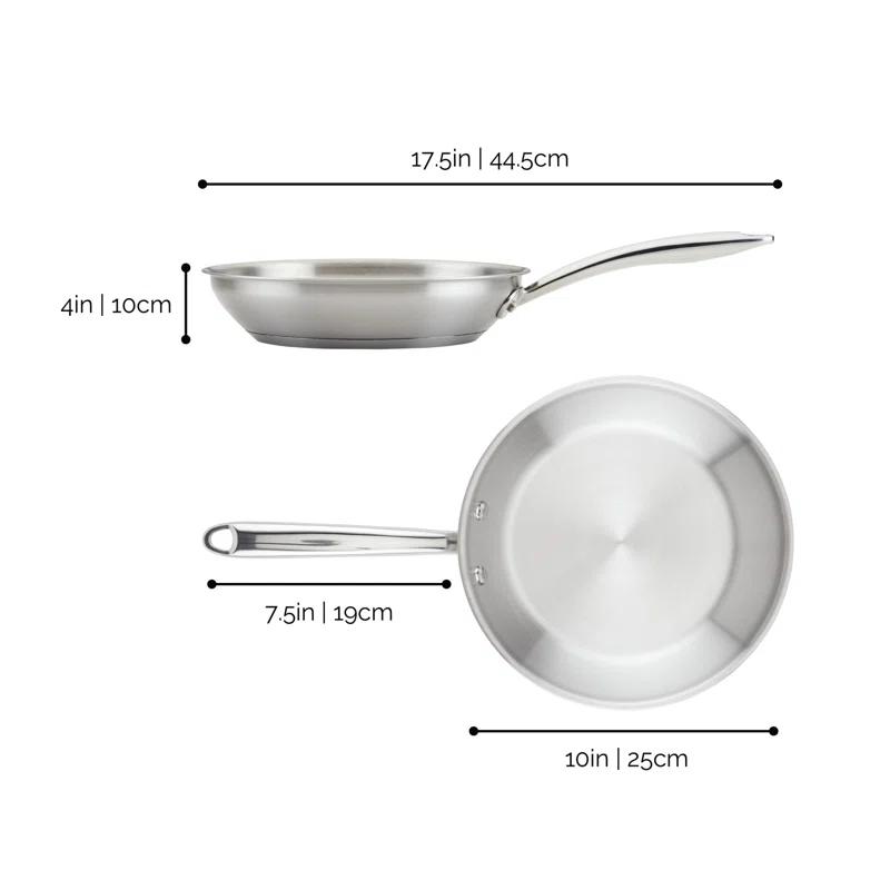 Rachael Ray Rachael Ray Professional Stainless Steel Induction Frying Pan / Skillet, 10 Inch, Silver