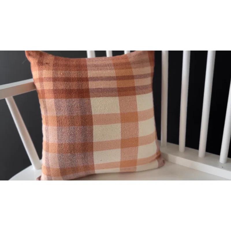 Plaid Cotton Throw Pillow
