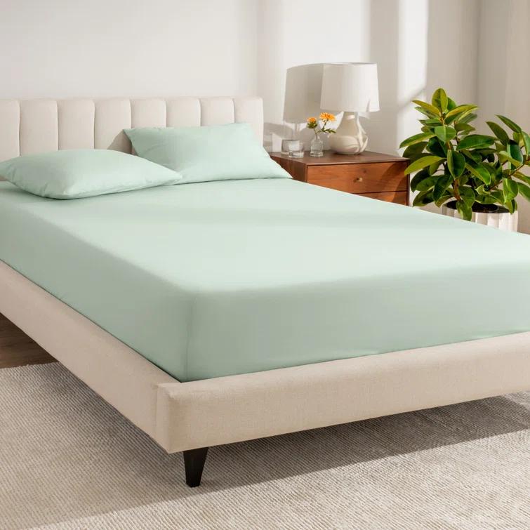 Bare Home 260 Thread Count Organic Cotton Percale Fitted Sheet