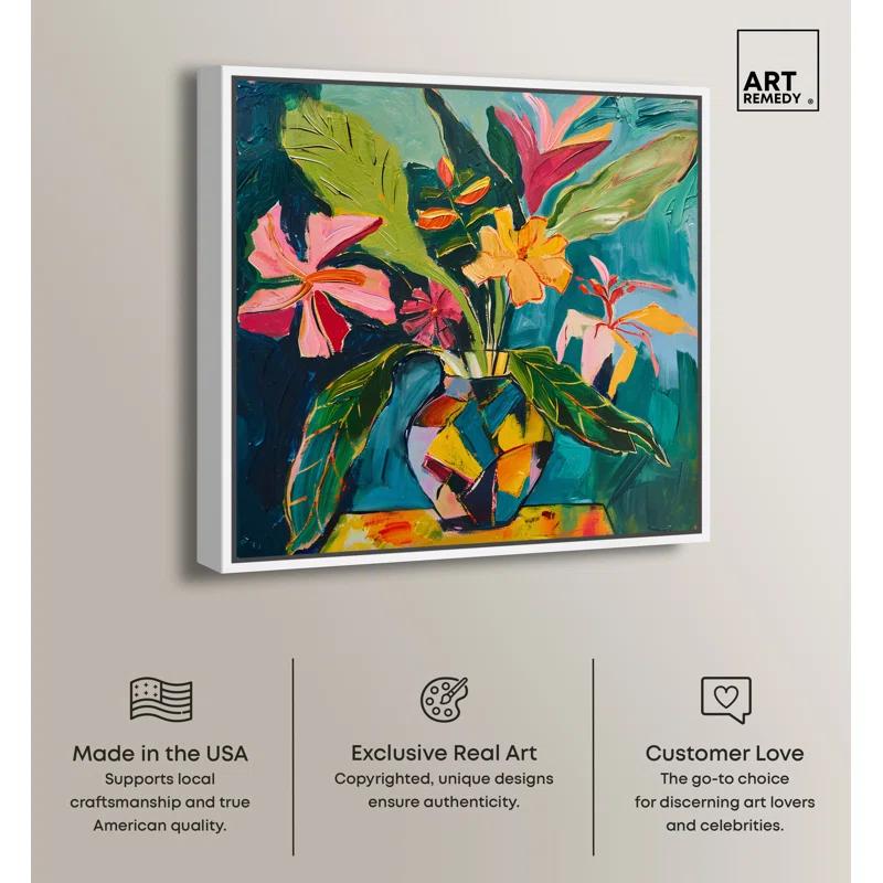 Art Remedy Art Remedy Vase Of Bright Tropical Flowers Ii In Vase Paintings 55959