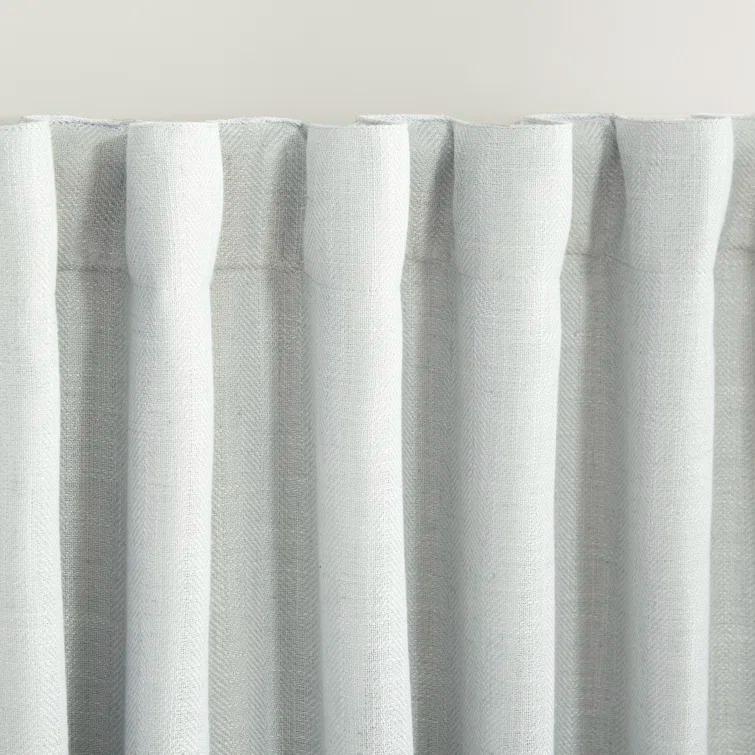 Linen Herringbone Blackout Polyester Curtain
