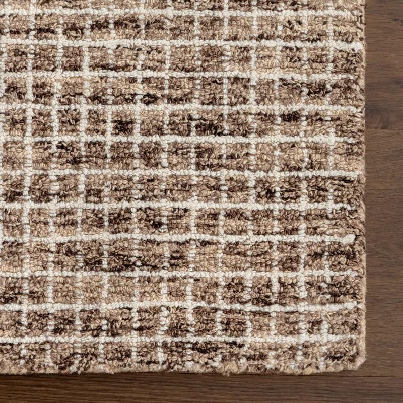 Gracie Oaks Melrose Checked Wool Area Rug