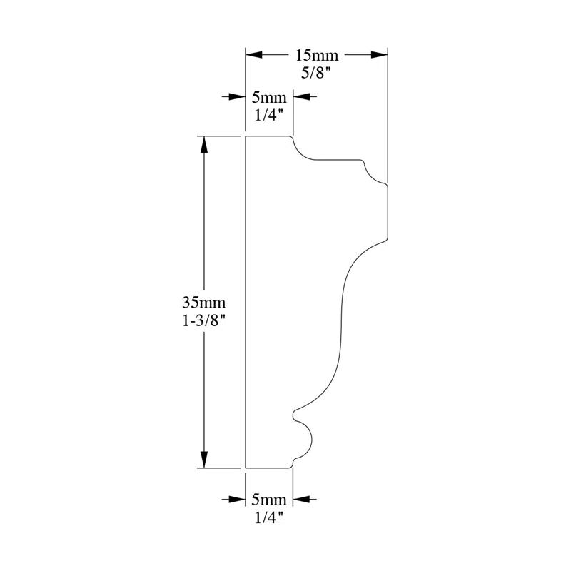 1.375'' H x 78'' W x 0.625'' D Plastic Chair Rail (Set of 12)
