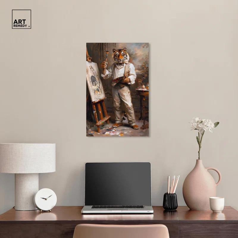 Art Remedy Painterly Tiger Canvas Vintage Portraits by Art Remedy