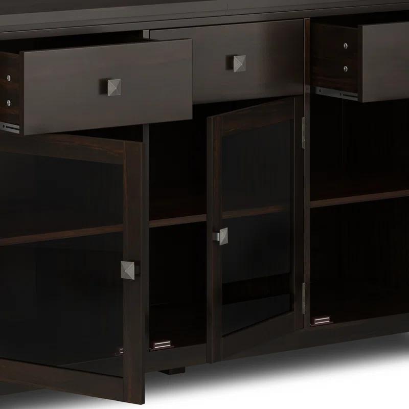 Simpli Home Cosmopolitan 54"W Solid Wood Contemporary 3-Door Sideboard Buffet with 3 Drawers