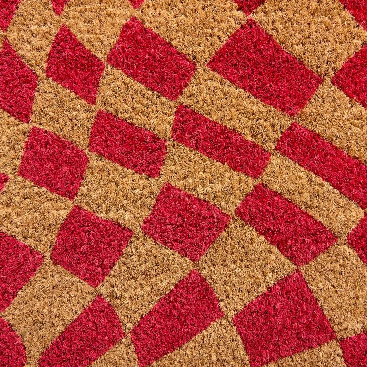 Town & Country Living TOWN & COUNTRY LIVING Emmett Groovy Checkerboard Non-Slip Indoor Outdoor Door Mat