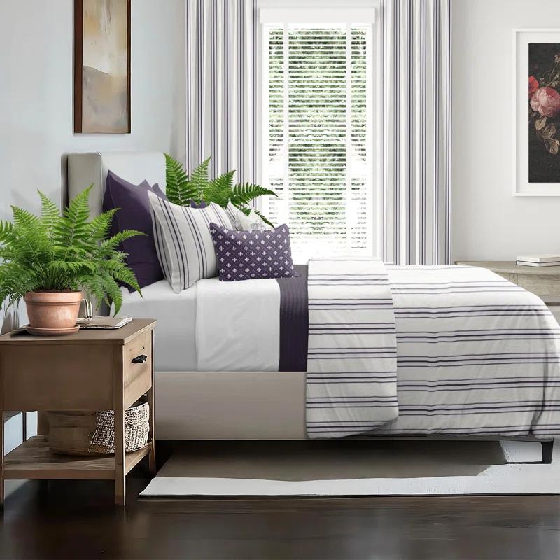 August Stripe Reversible Cotton Comforter Set