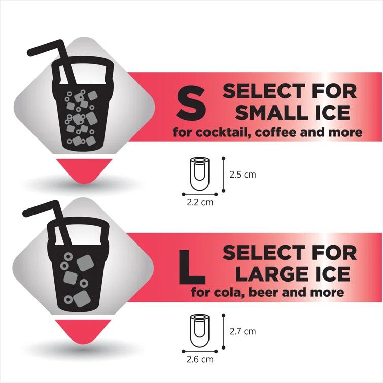 Frigidaire Ice Maker with 26 lbs. Capacity Countertop Stainless Steel Ice Maker with Transparent Window