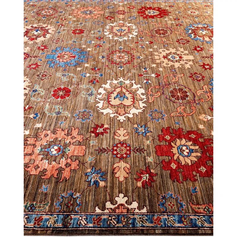 Isabelline Demontra One-of-a-Kind 8' 3" X 9' 10" New Age Wool Area Rug Brown