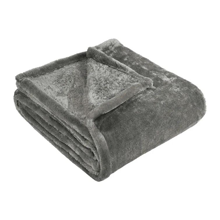 Superior Superior Solid Polyester Reversible All-Season Fleece Throws Blanket