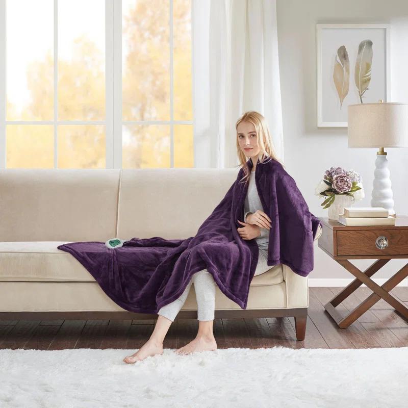 Beautyrest Heated Plush Oversized Throw