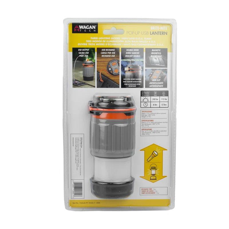 Wagan Brite-Nite 6.27'' Battery Powered Integrated LED Outdoor Lantern