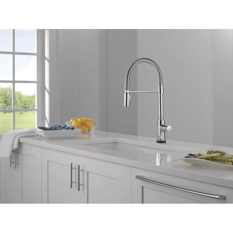 Trinsic Pull Down Sprayer Kitchen Sink Faucet, Pro Commercial Style Pull Down Kitchen Faucet