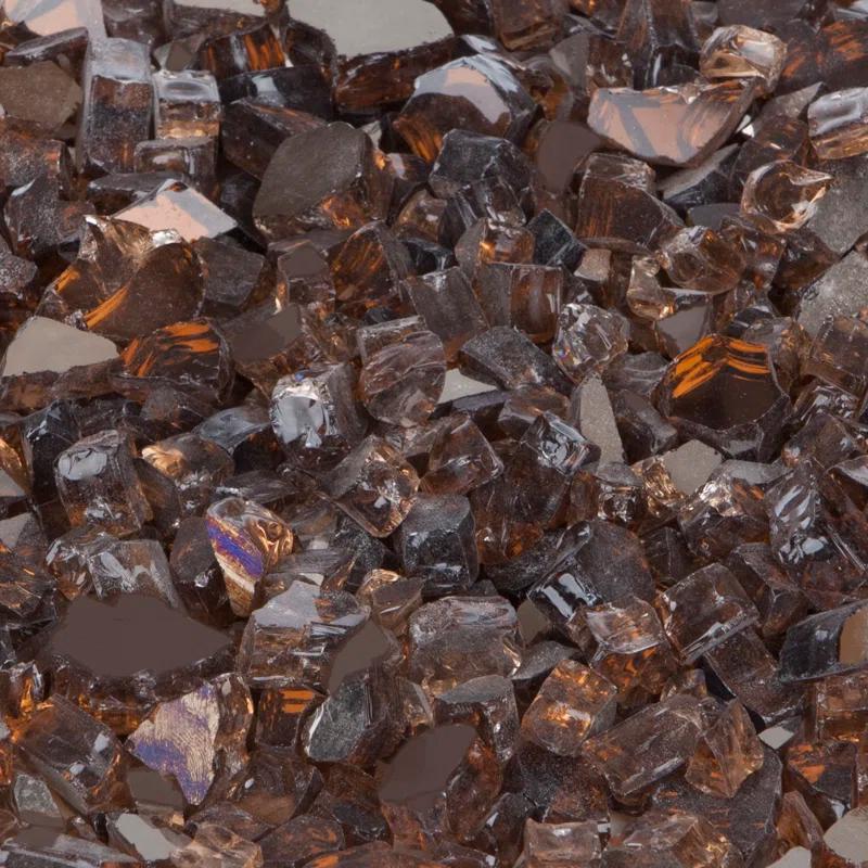 Fire Sense Fire Sense Premium Sparkling Reflective Tempered Fire Glass for Fire Pits Easy to Install-10 Lbs Crystal Clear