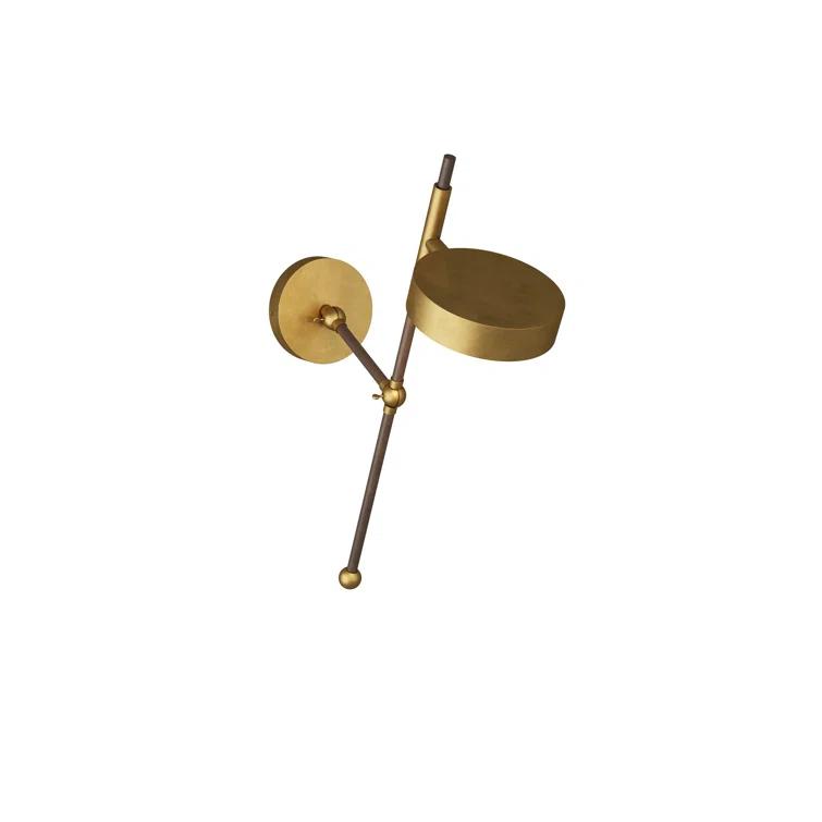 Mid-Century Modern Brass and Bronze Dimmable Wall Sconce