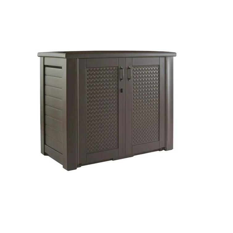 CG INTERNATIONAL TRADING 123 Gallon Water Resistant Lockable Deck Box in Brown | Wayfair