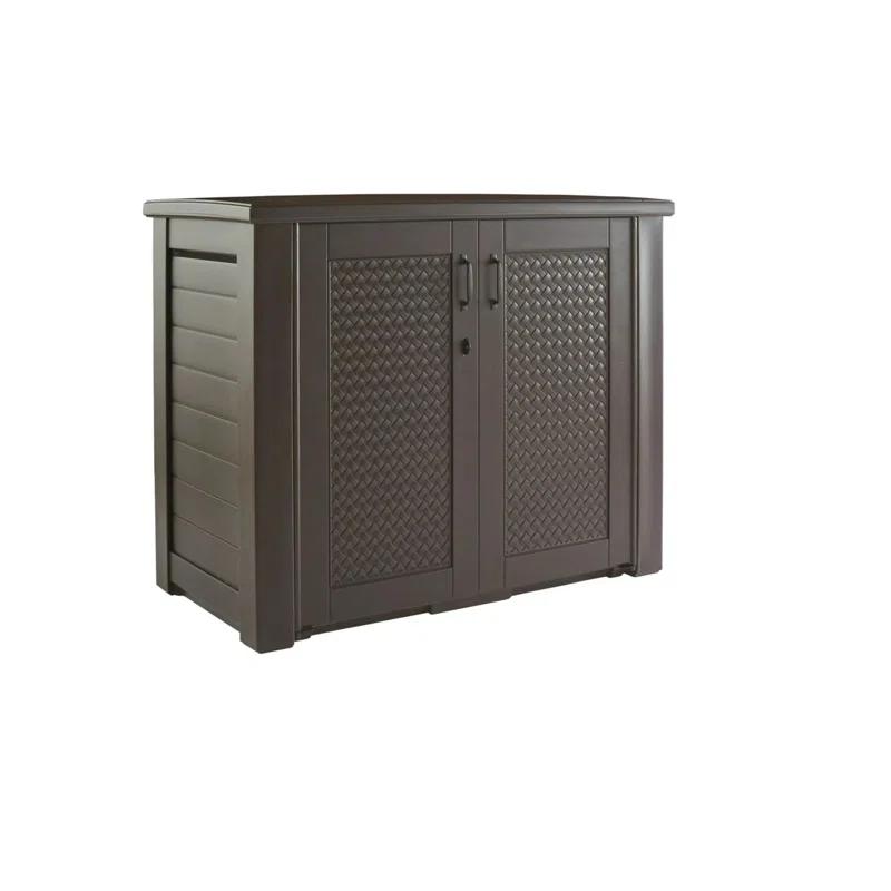 CG INTERNATIONAL TRADING 123 Gallon Water Resistant Lockable Deck Box in Brown | Wayfair