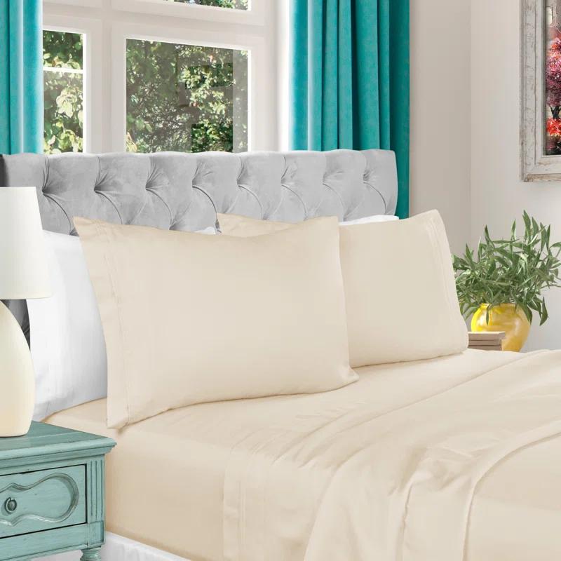 Superior Luxury 1000 Thread Count Certified Egyptian Cotton Solid Extra Deep Pocket 4 Piece Bed Sheet Set