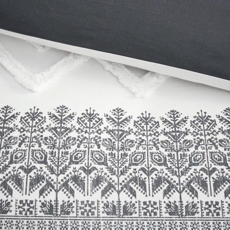 INK+IVY Mila Cotton Duvet Cover Set with Chenille Tufting