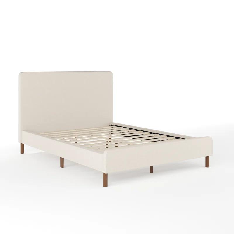 Martha Stewart Martha Stewart Britta Upholstered Platform Bed With Piped Detail Headboard