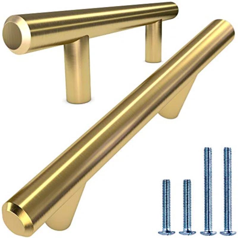 Alpine Hardware Alpine Hardware Solid Stainless Steel Euro Bar Cabinet Handle Drawer Pull (1/2-inch Diameter), 10-inch Length (7.50-inch Hole Center)