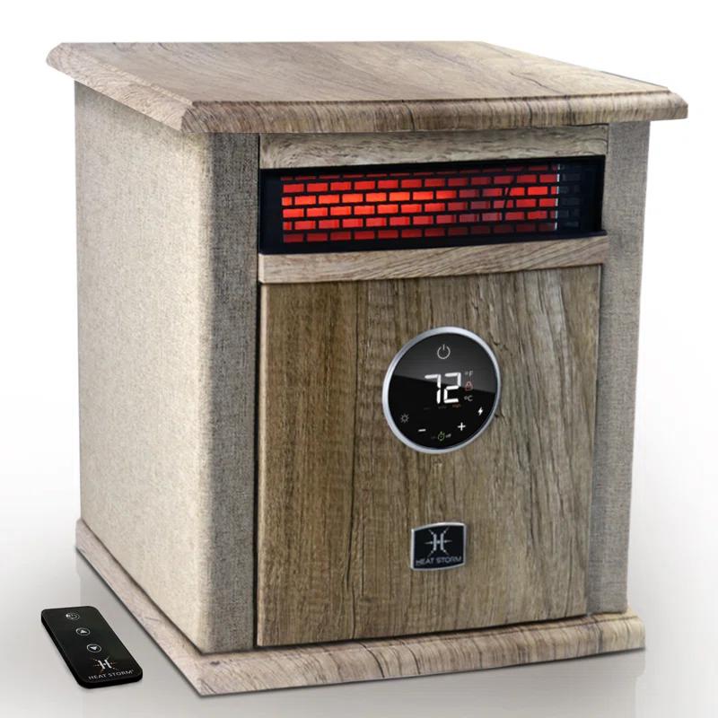 Heat Storm Heat Storm 1500 Watt 5200 BTU Electric High Efficiency Cabinet Space Heater with Adjustable Thermostat , Remote Included and with Digital Display